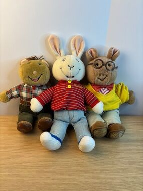These vintage Arthur character plush dolls  1992, 1997 and 1998 by Eden Toys
